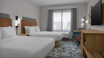 Rom, 2 queensize-senger, ikke-røyk | Sengetøy av topp kvalitet, skrivebord og skrivebord for bærbar PC