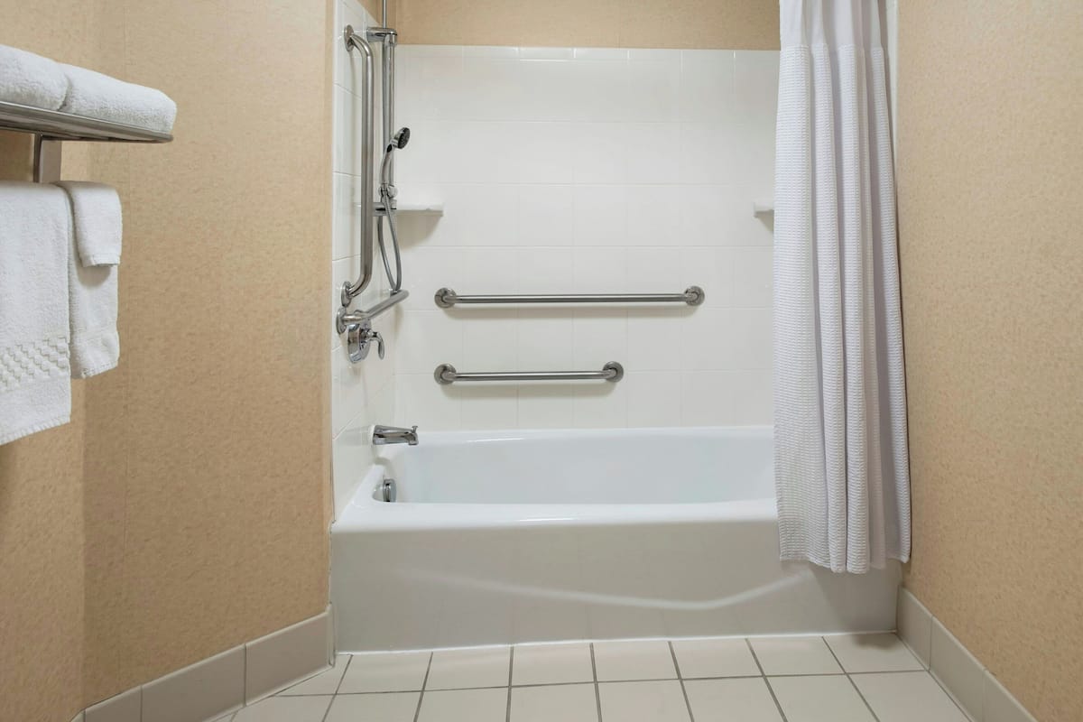 free toiletries, hair dryer, towels, soap