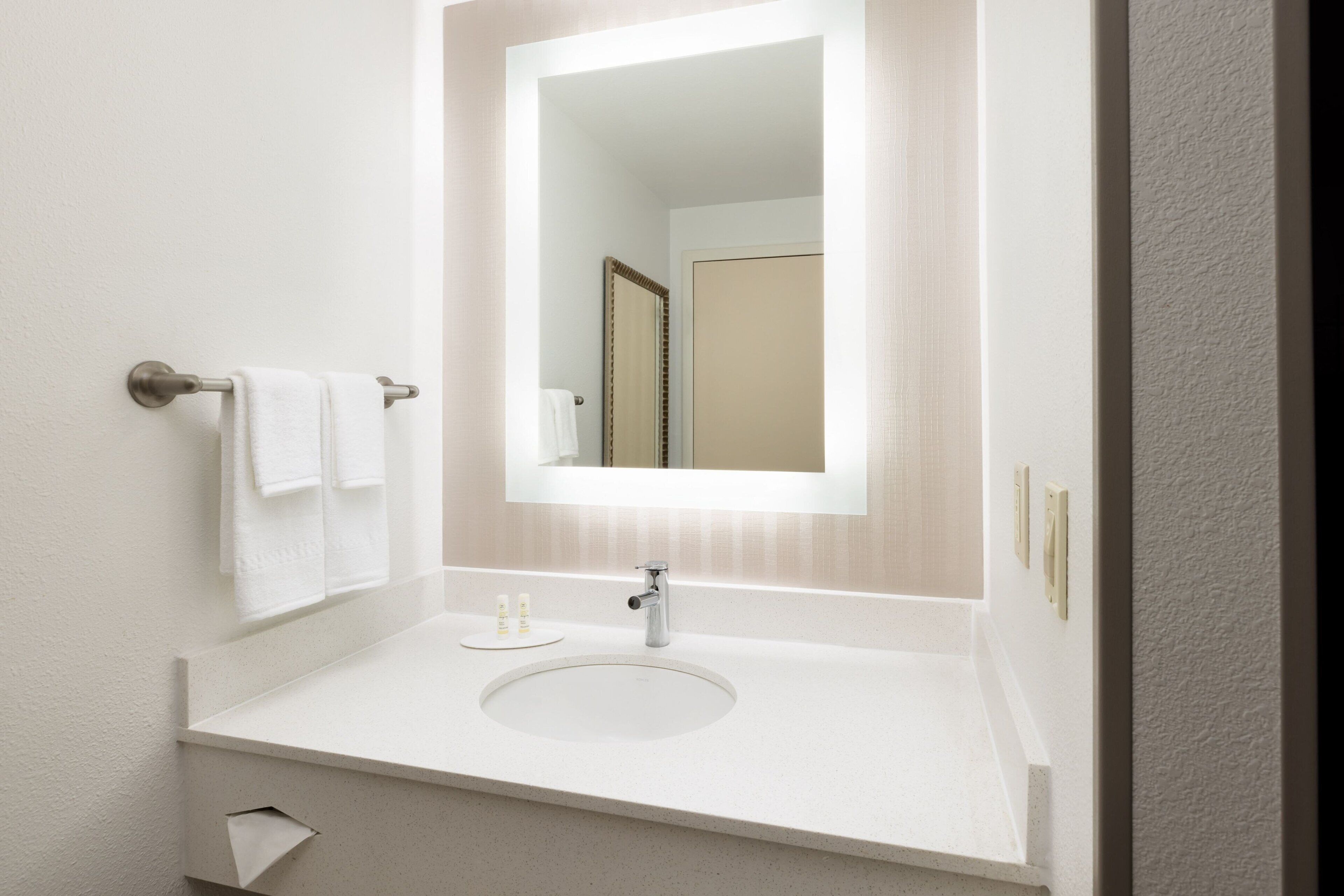 free toiletries, hair dryer, towels