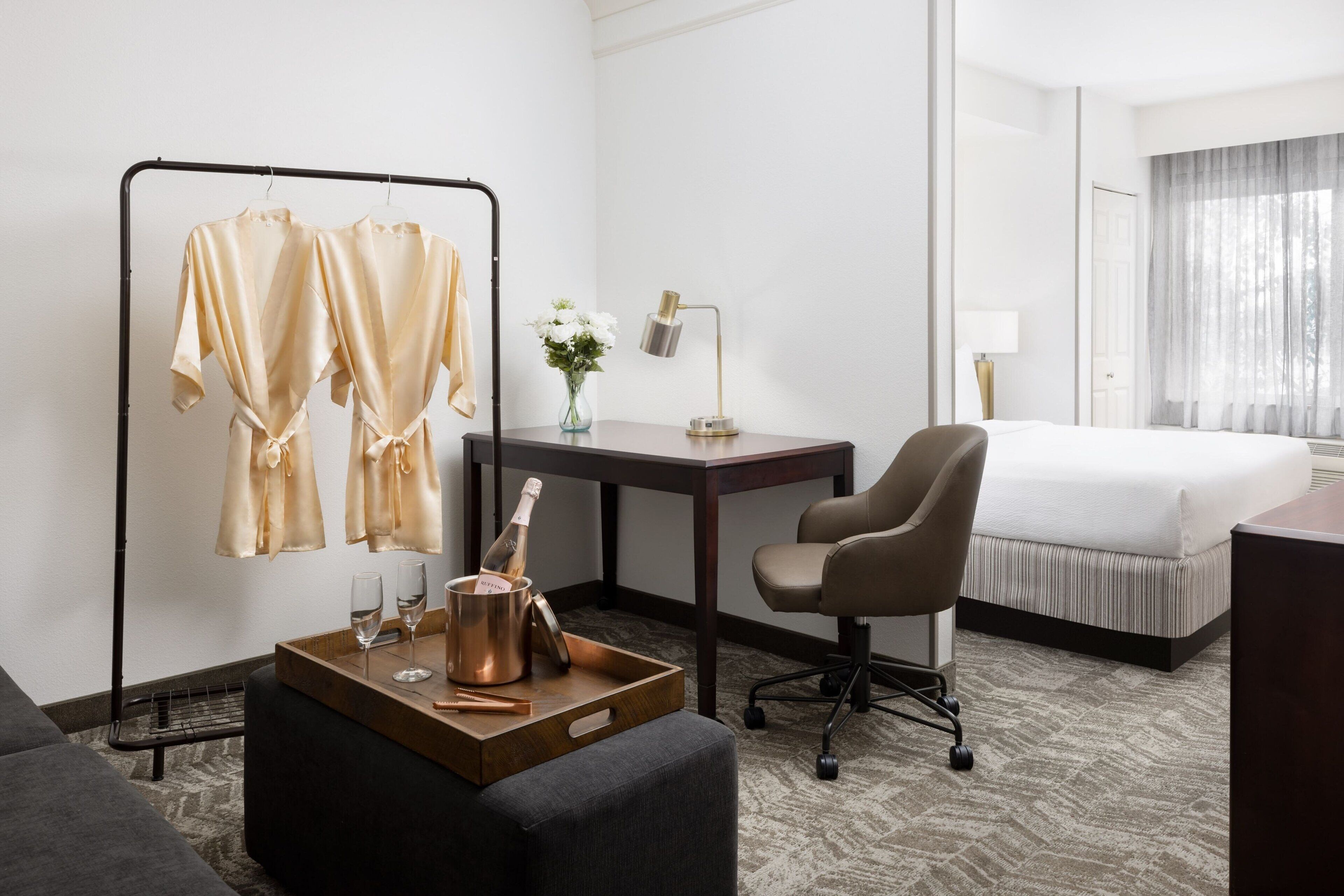 suite, 1 king bed with sofa bed, non smoking | premium bedding, in-room safe, desk, iron/ironing board