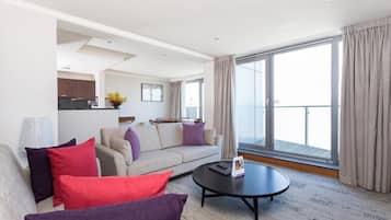 50-inch flat-screen TV with satellite channels, LCD TV