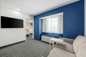 Suite, 2 Queen Beds, Accessible (Hearing) | Desk, laptop workspace, blackout curtains, iron/ironing board - Spark by Hilton Stillwater (Stillwater)