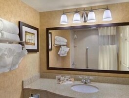 Bañera con ducha, artículos de tocador gratuitos, secador de pelo