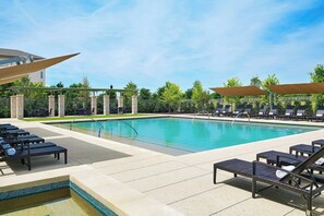 Outdoor pool, open 7:00 AM to 8:00 PM, pool umbrellas, sun loungers - Sheraton Stonebriar Hotel (Frisco)