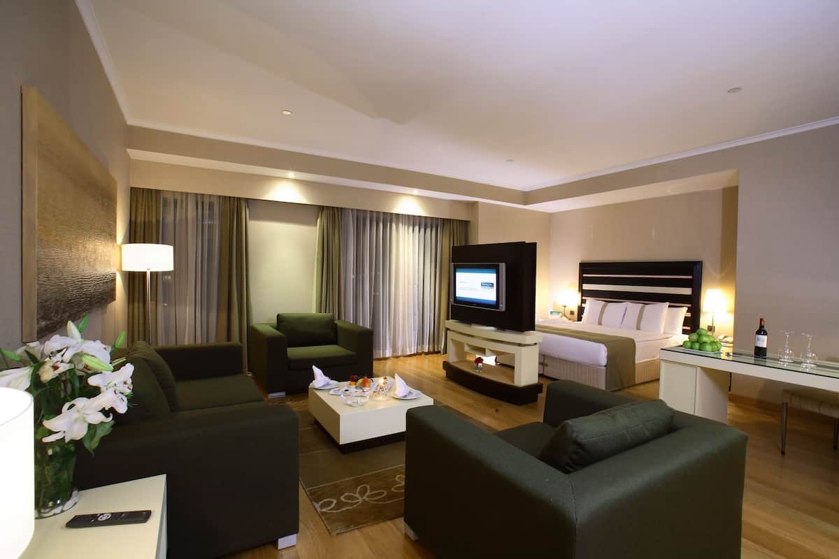 Premium bedding, in-room safe, blackout curtains, soundproofing
