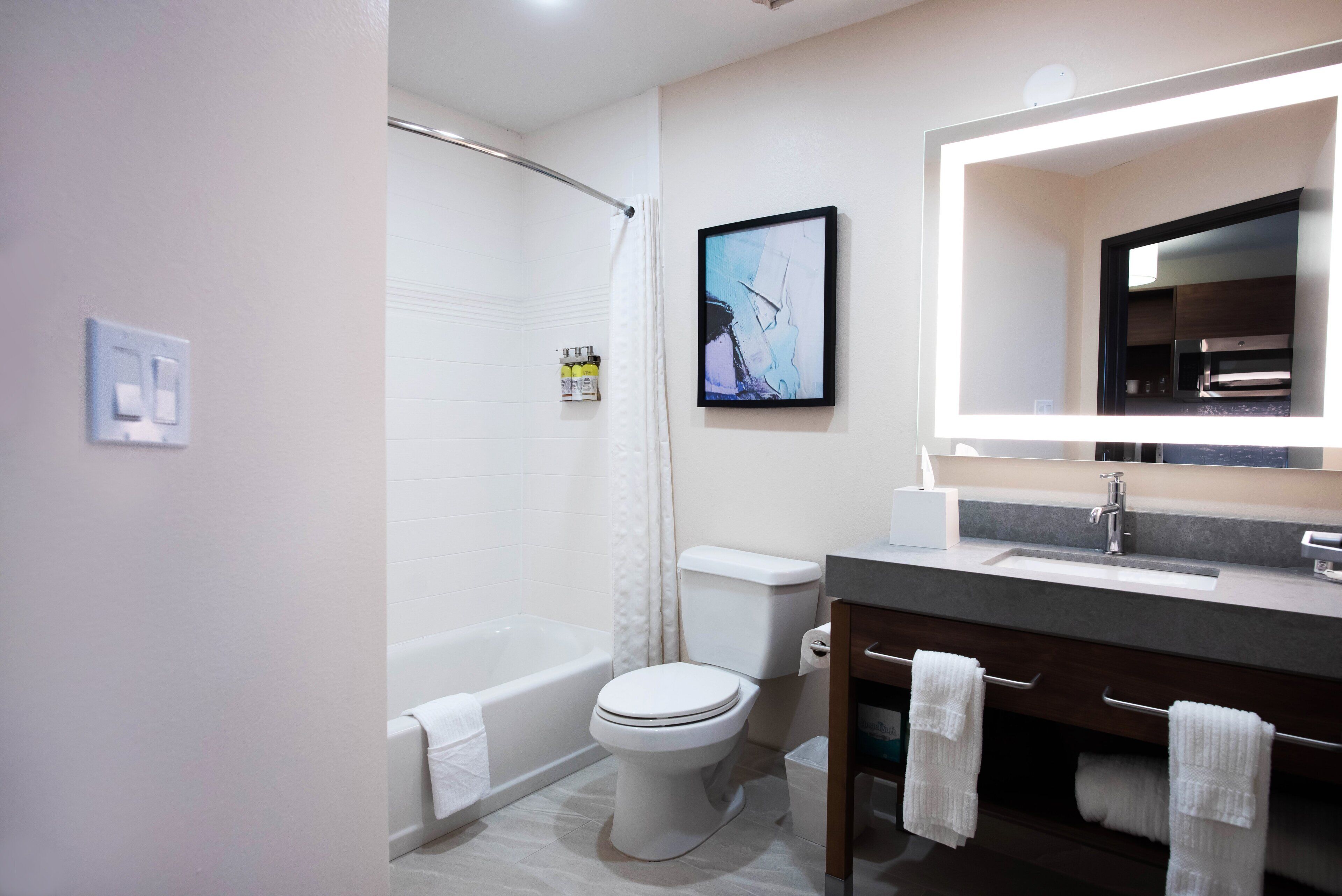 1 bedroom, desk, laptop workspace, iron/ironing board