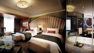 Hypo-allergenic bedding available, down comforters, minibar