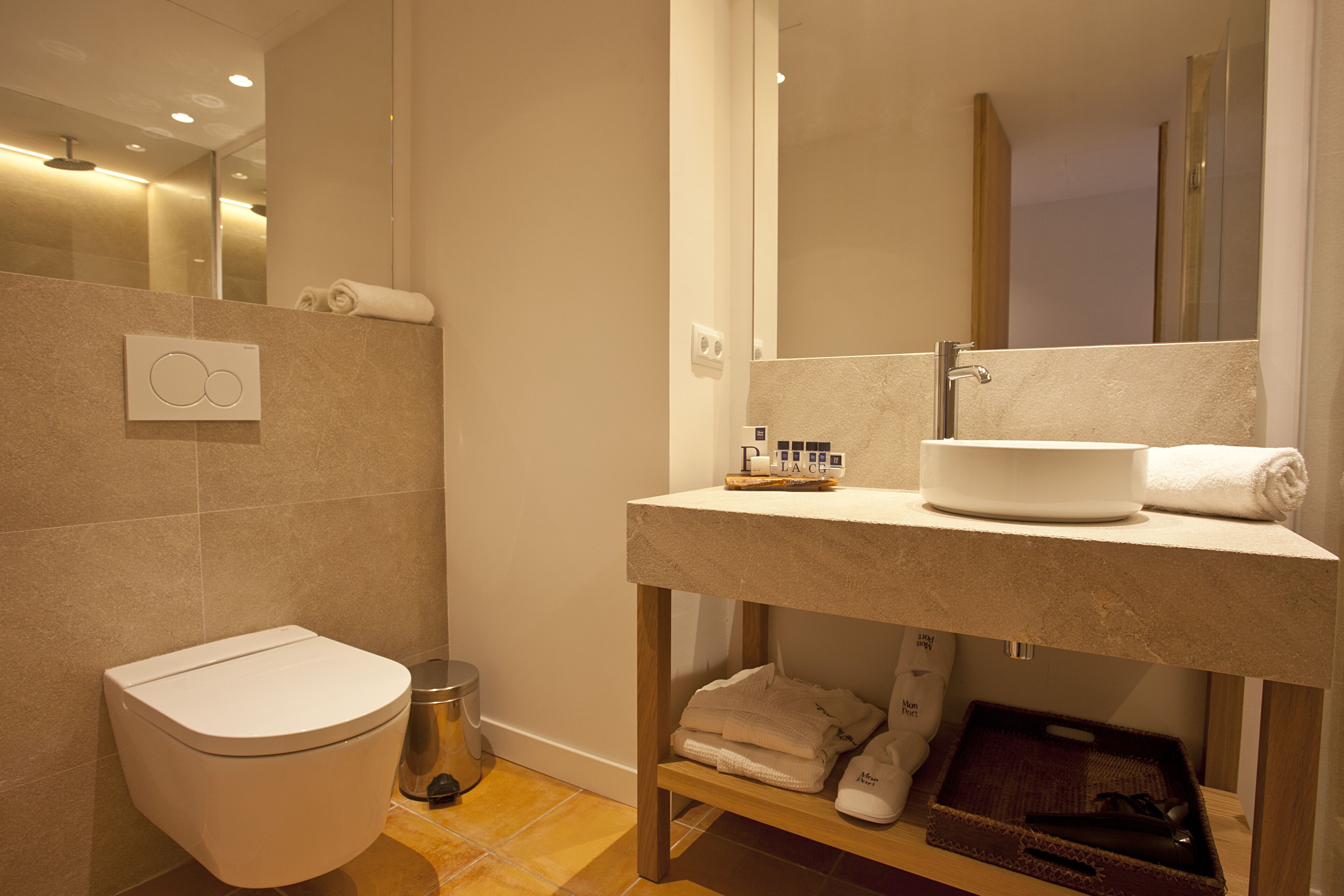 free toiletries, hair dryer, bathrobes, slippers