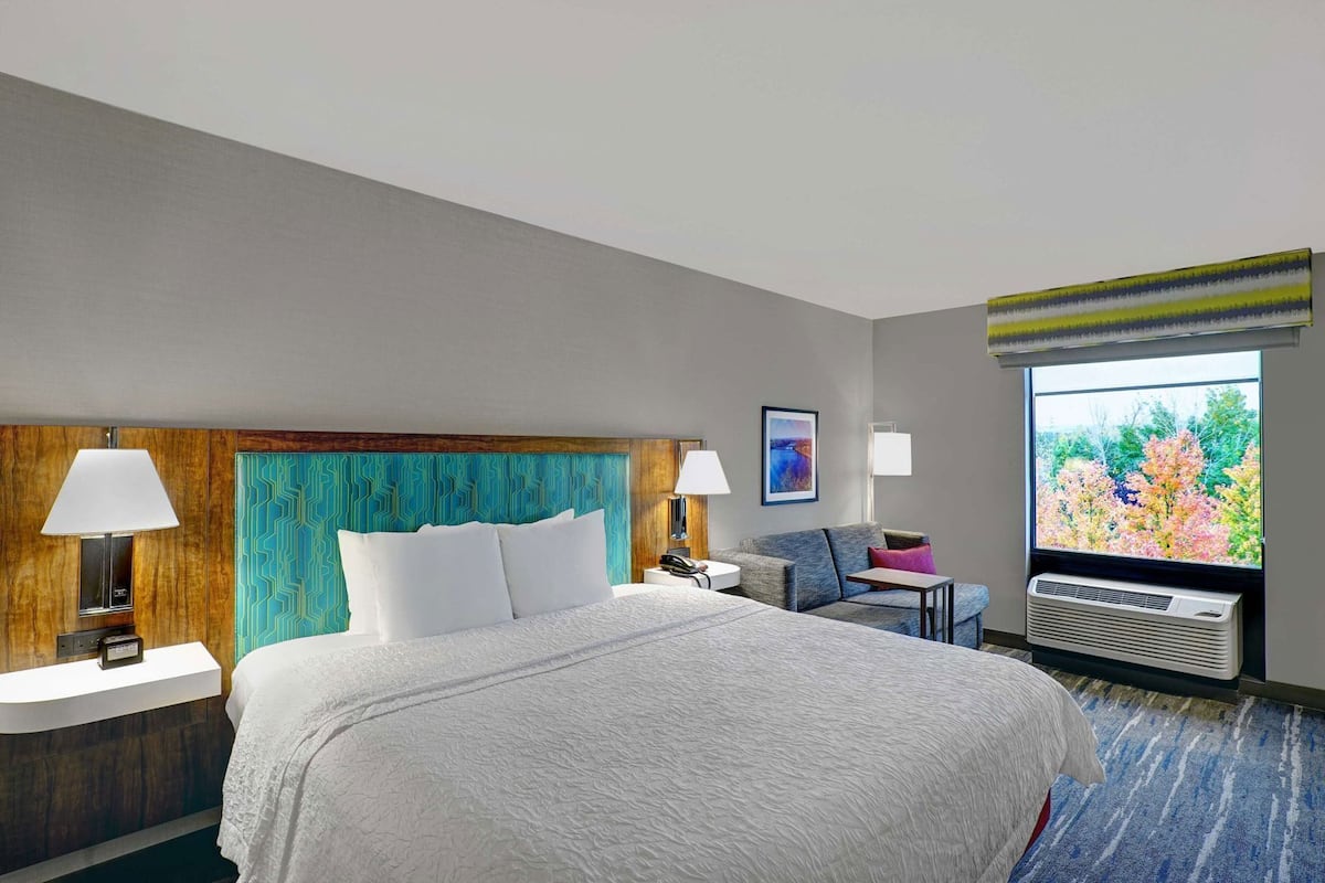 Premium bedding, pillow-top beds, desk, laptop workspace