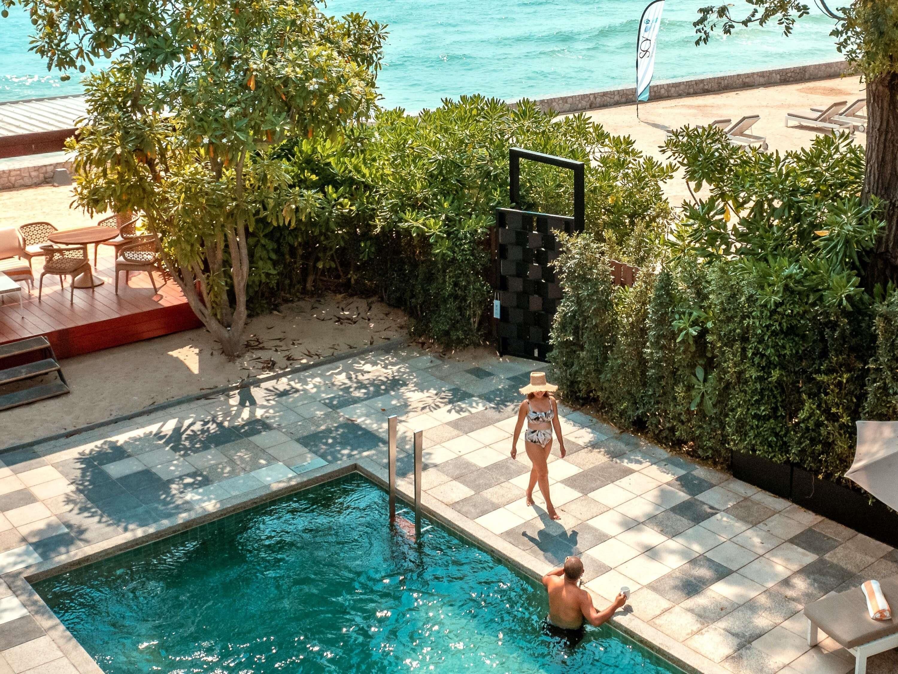 Villa, 2 Bedrooms, Beachfront, Private Pool | Premium bedding, free minibar items, in-room safe, desk