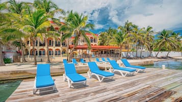 On the beach, white sand, beach towels