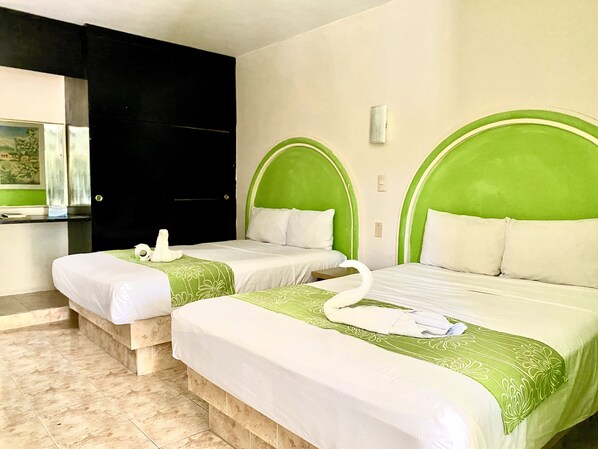 Standard Room, 2 Double Beds | 5 bedrooms, individually decorated, individually furnished, desk