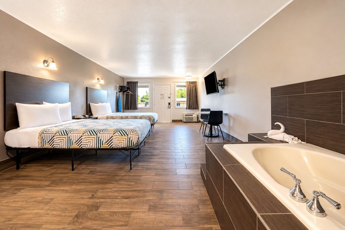 Premium bedding, desk, iron/ironing board (on request), WiFi (free)
