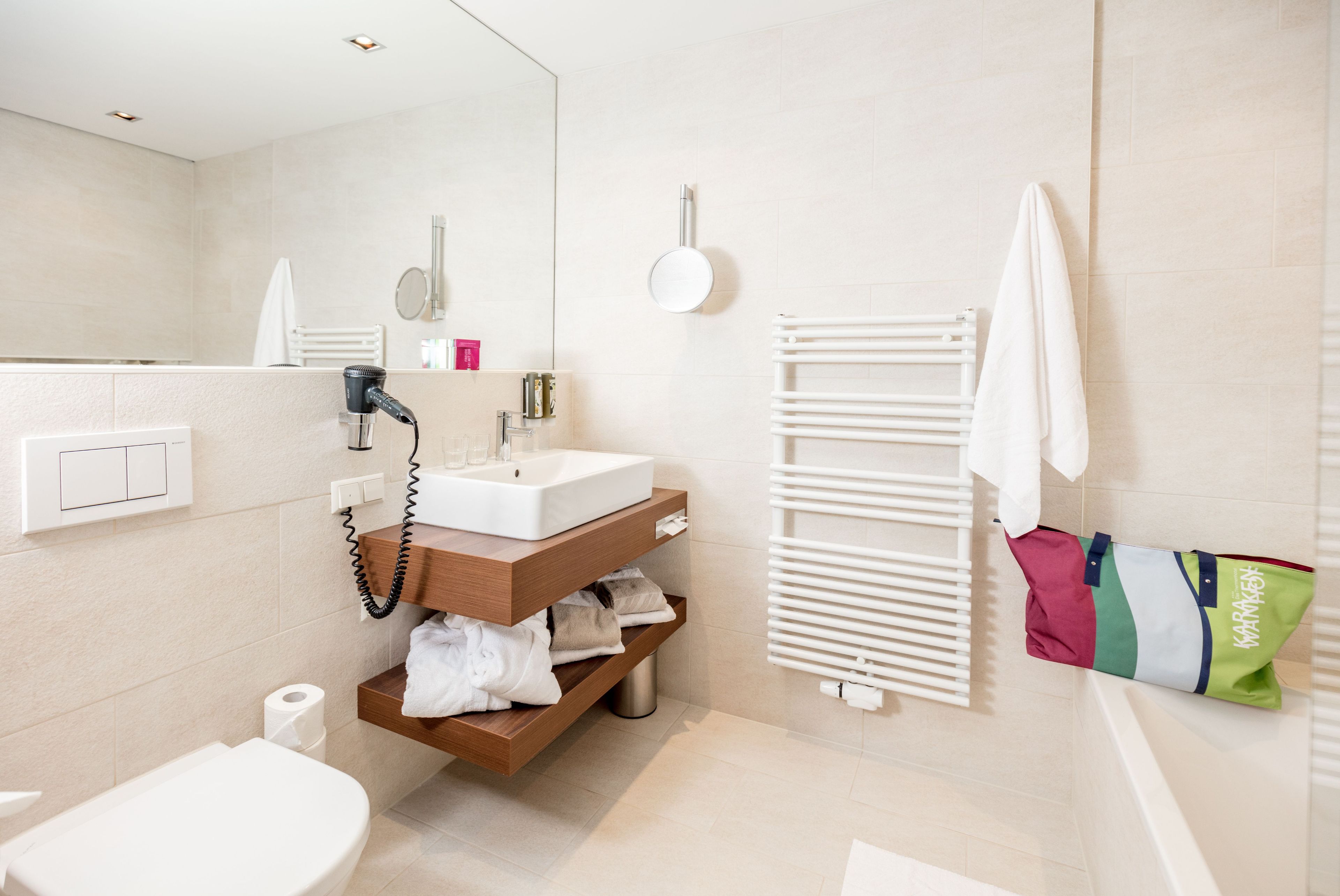 free toiletries, hair dryer, bathrobes, slippers