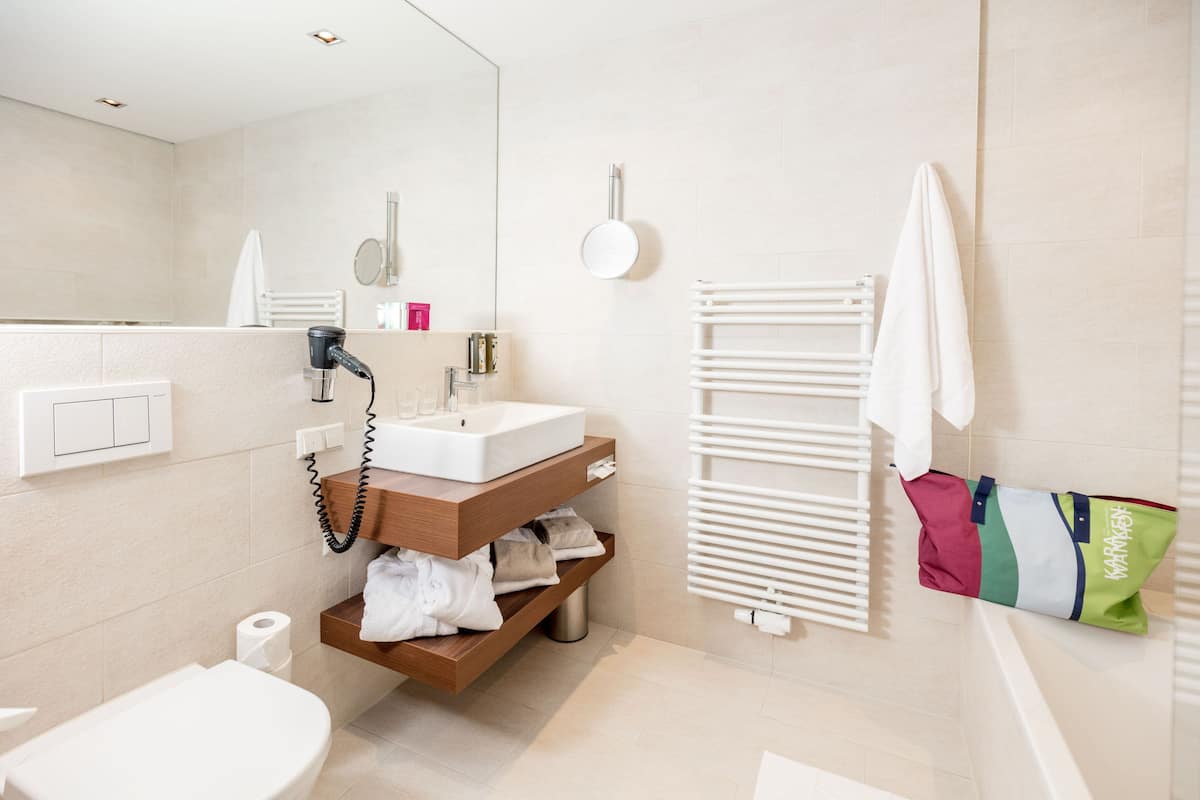 free toiletries, hair dryer, bathrobes, slippers