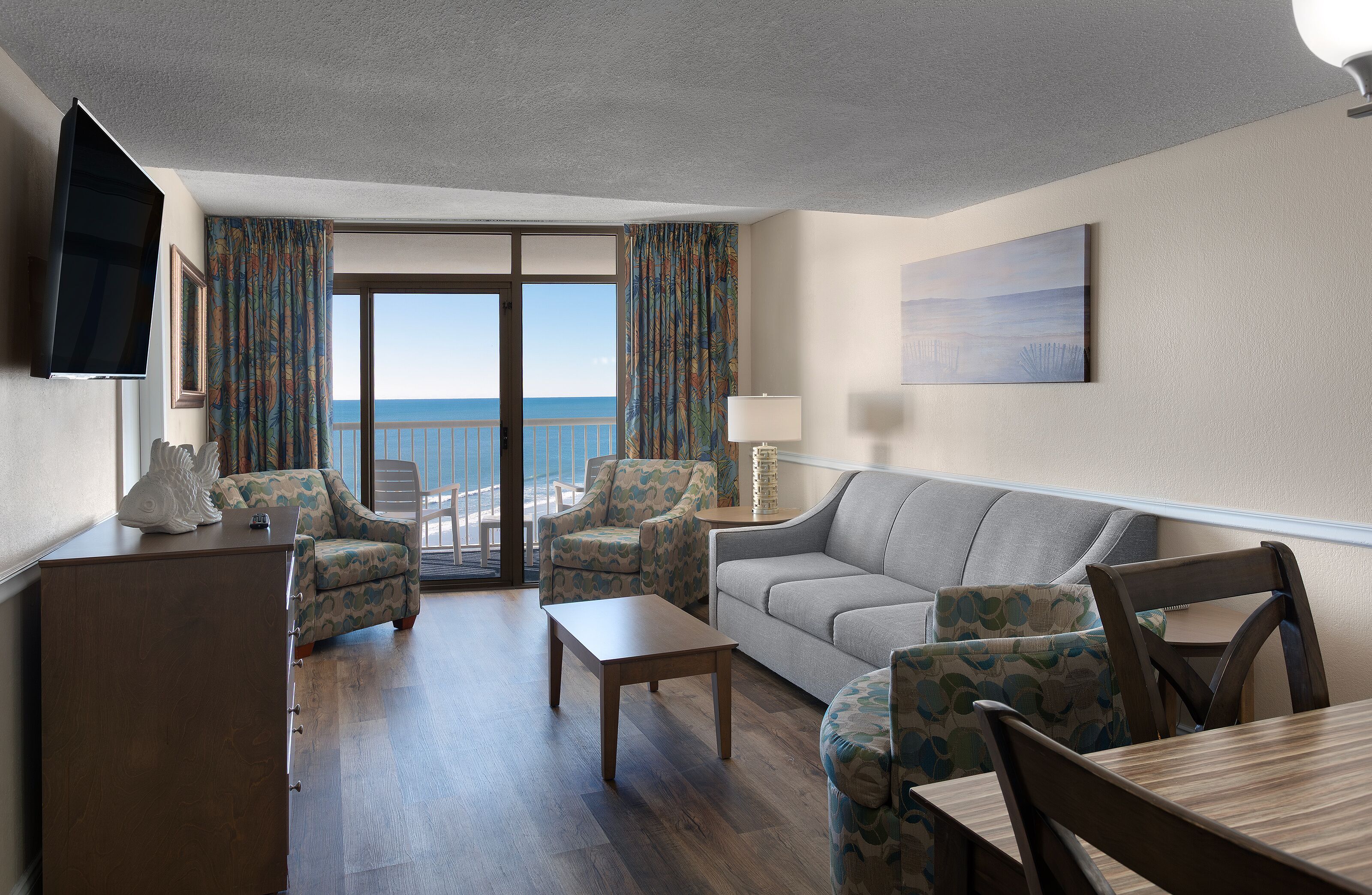 Standard Condo, 2 Bedrooms, Oceanfront | Living area | TV