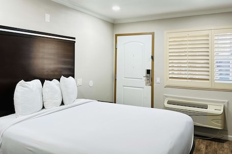 Standard Room, Queen Bed, Accessible Roll-In Shower, Non Smoking | Desk, blackout drapes, iron/ironing board, free WiFi