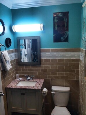 套房, 1 间卧室 | 浴室 | 淋浴/盆浴组合、吹风机、毛巾