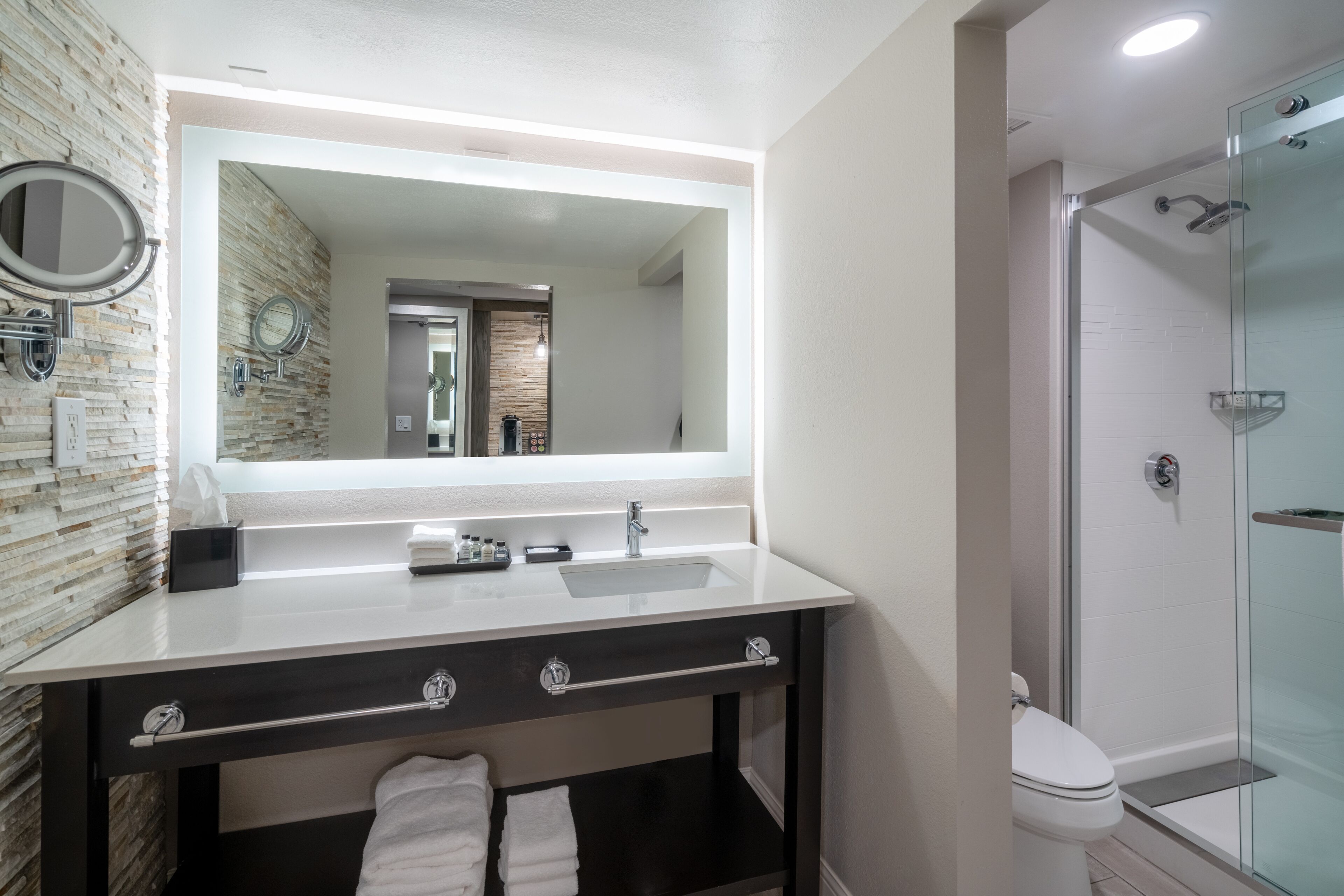 free toiletries, hair dryer, towels