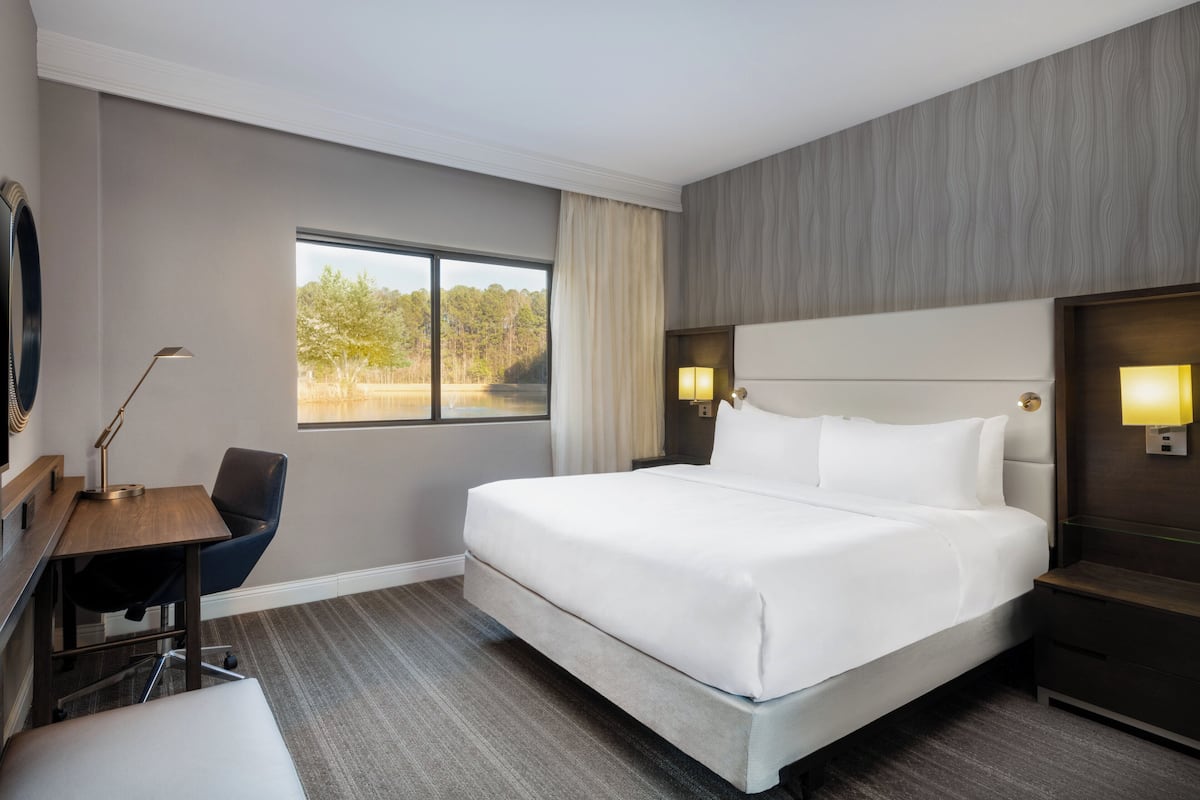 Premium bedding, desk, blackout curtains, iron/ironing board