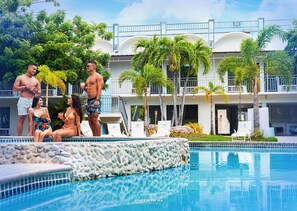 Outdoor pool, open 9:00 AM to 11:00 PM, pool umbrellas, sun loungers - Solace by the Sea (Ponce)