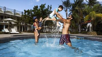Outdoor pool, open 9:00 AM to 11:00 PM, pool umbrellas, pool loungers