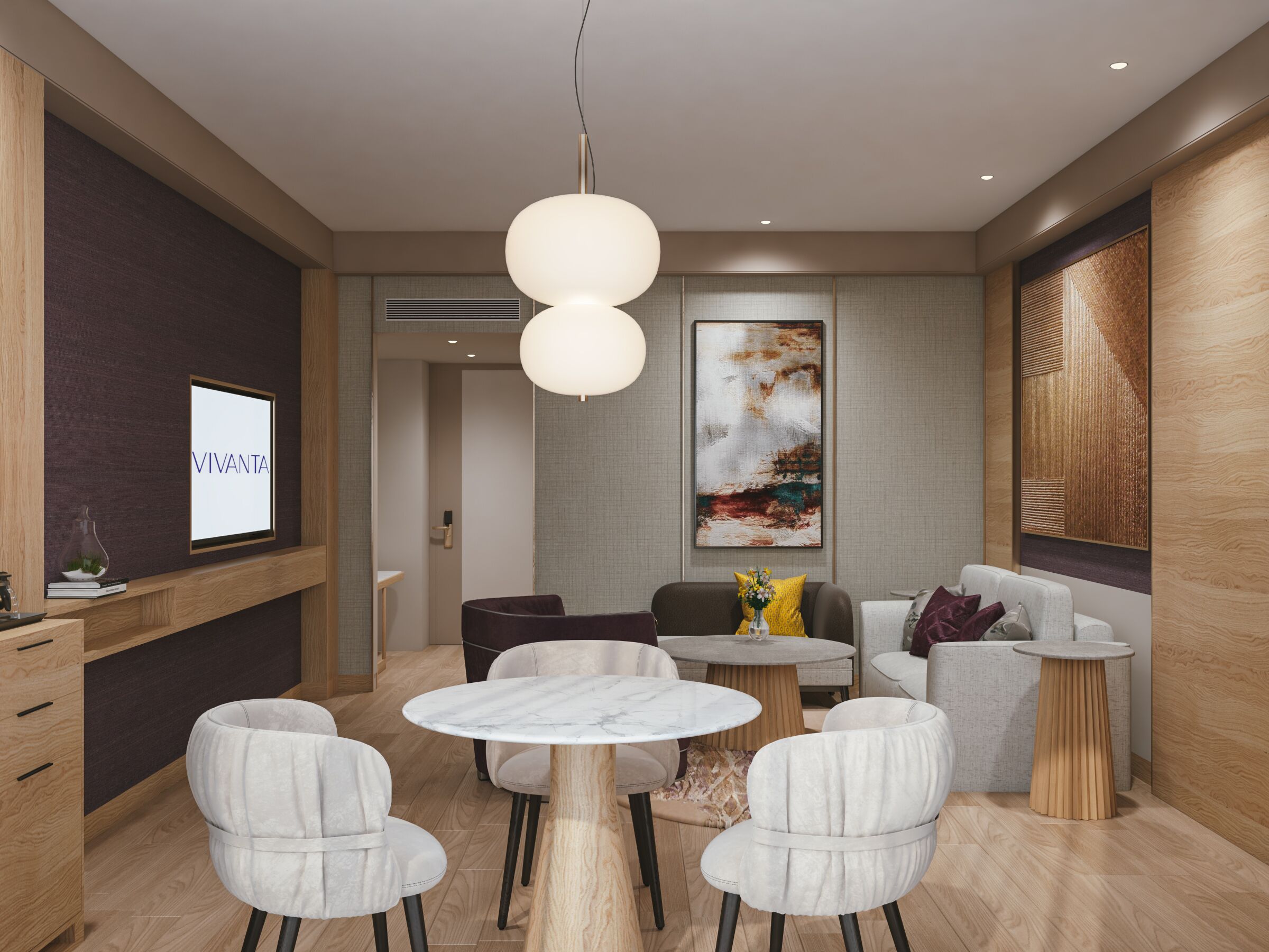 executive suite, 1 king bed | living area | lcd tv, dvd player, pay films