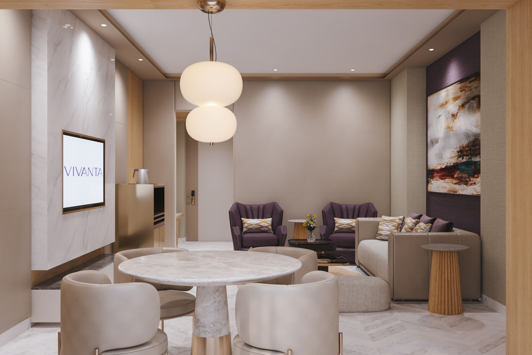 suite, 1 king bed (vivanta) | living area | lcd tv, dvd player, pay films