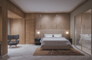 Sviitti, 1 suuri parisänky (Vivanta) | Minibaari, tallelokero huoneessa, työpöytä, äänieristys