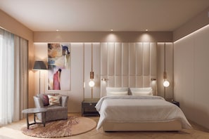 Deluxe-værelse - 1 kingsize-seng | Minibar, pengeskab på værelset, skrivebord, lydisolering