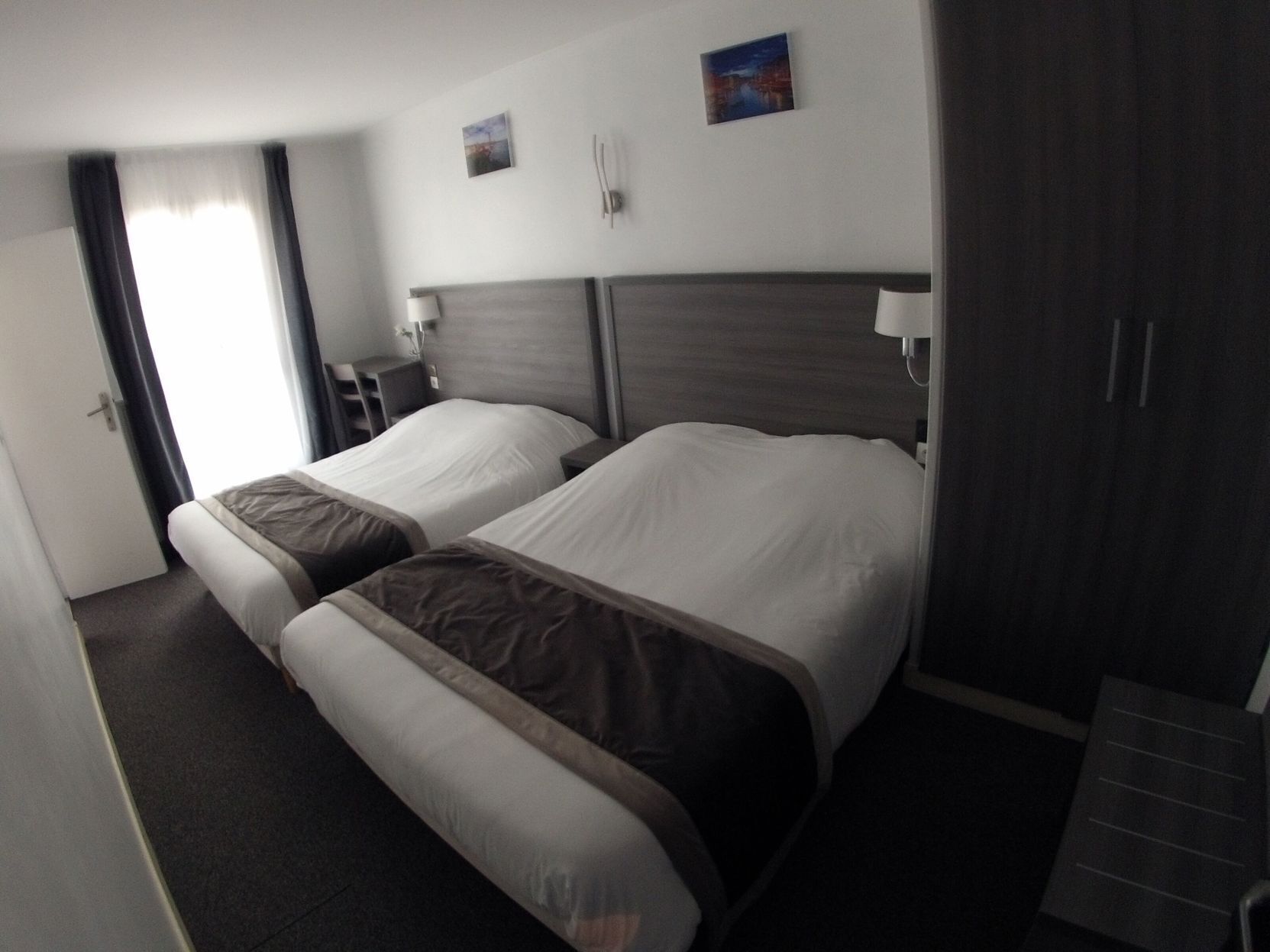 Desk, soundproofing, iron/ironing board, free cribs/infant beds