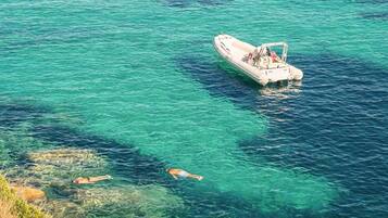 Playa privada, buceo, snorkel y kayaks