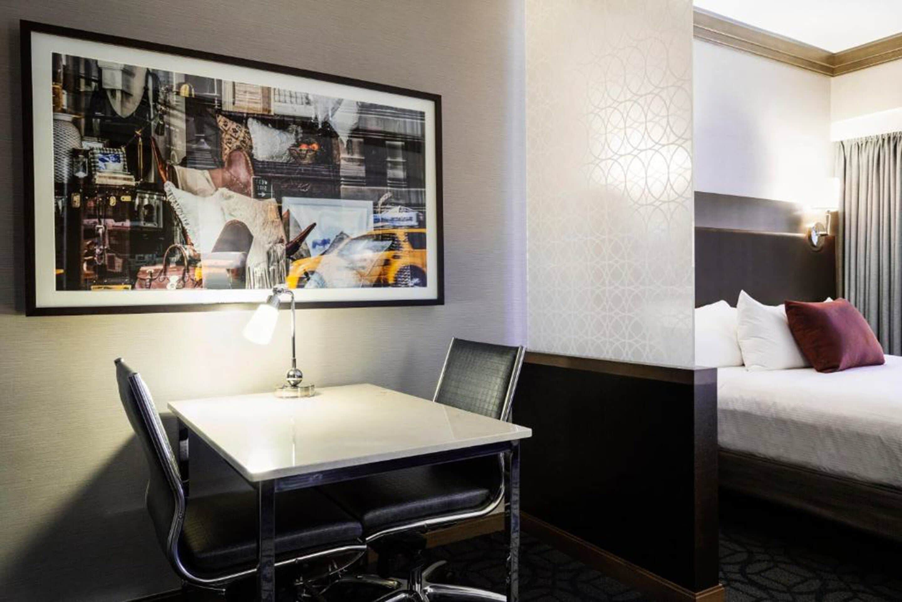 hypo-allergenic bedding, in-room safe, desk, laptop workspace