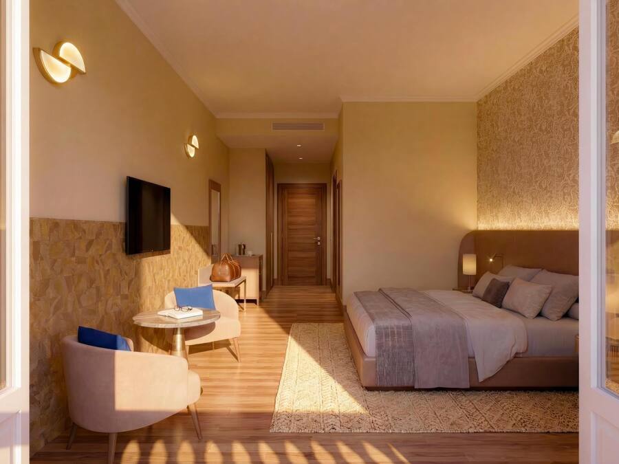 Ropa de cama de alta calidad y minibar