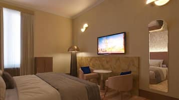 Premium bedding, minibar, in-room safe, desk