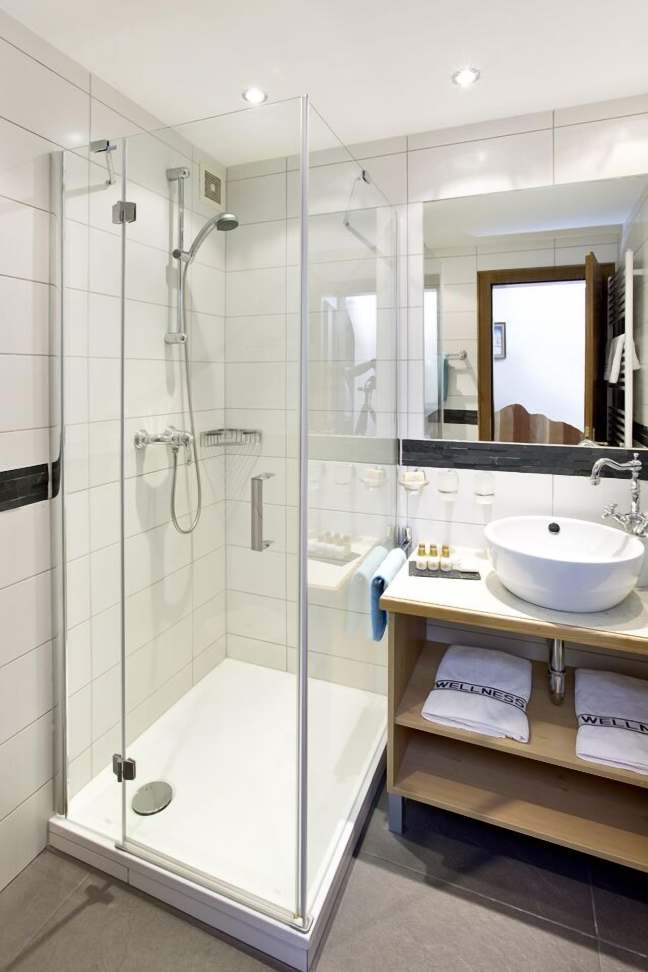 free toiletries, hair dryer, bathrobes, towels