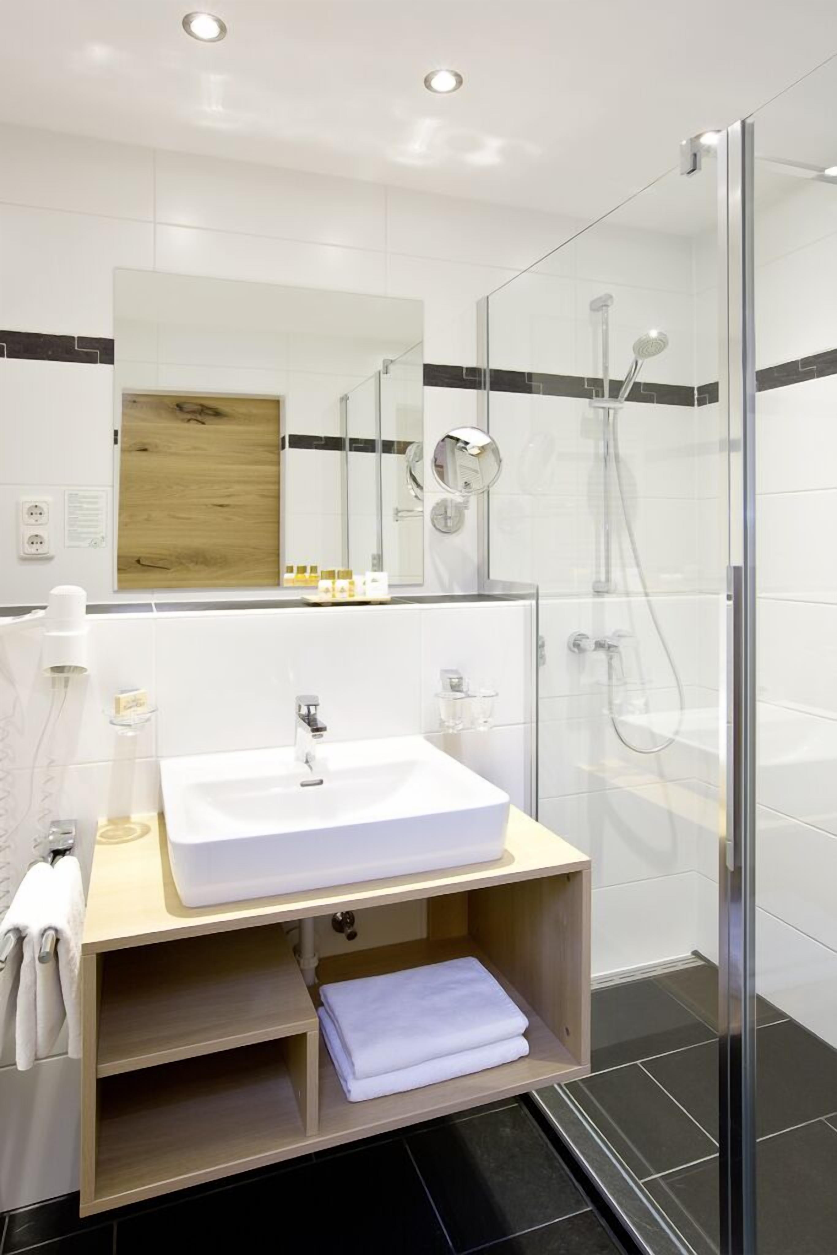 free toiletries, hair dryer, bathrobes, towels