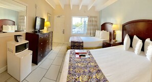 Standard Room, 2 Double Beds | In-room safe, iron/ironing board, WiFi (free) - Sunrise Inn On The Beach (Daytona Beach)