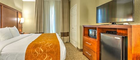 Desk, blackout curtains, iron/ironing board, free WiFi