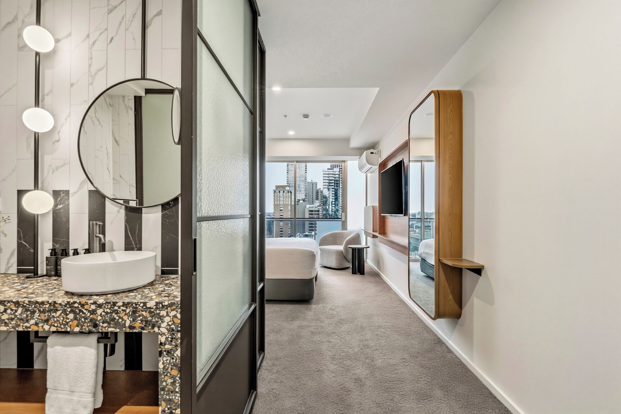 Departamento, vista a la ciudad (Hotel Room) | Wifi gratis y ropa de cama 