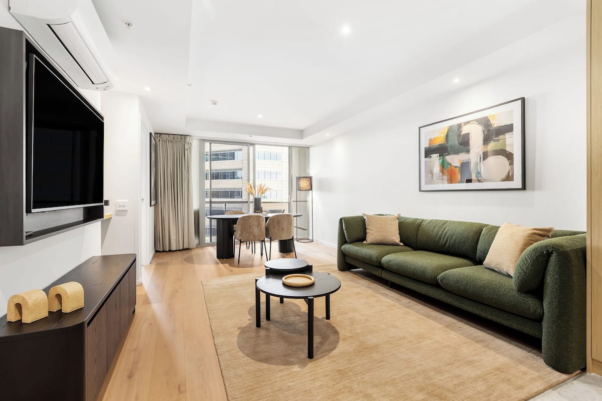 One-Bedroom with Disability Access (DDA Compliant) | Living area | 55-inch LCD TV with digital channels, TV