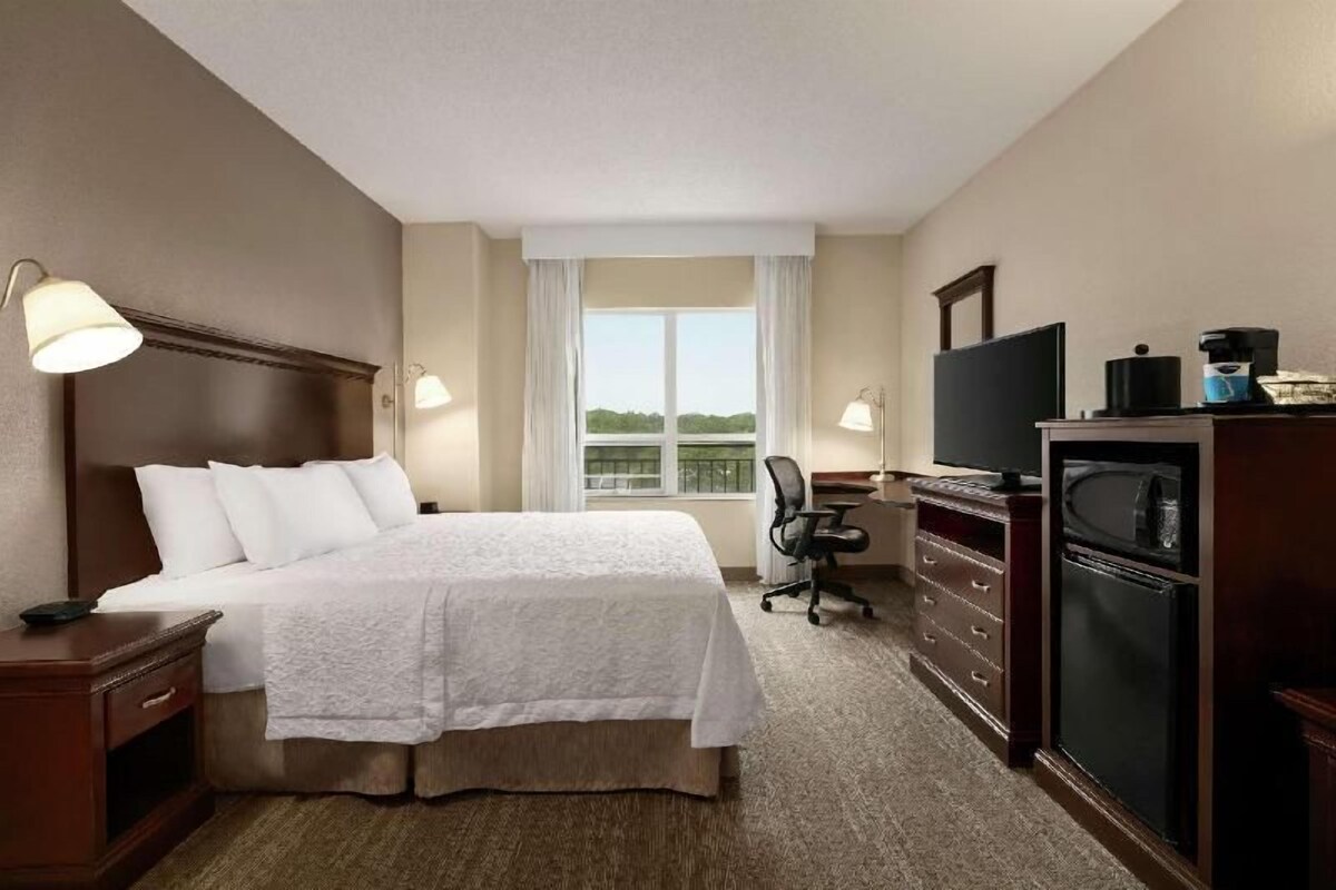 Blackout drapes, iron/ironing board, cribs (free), WiFi (free)