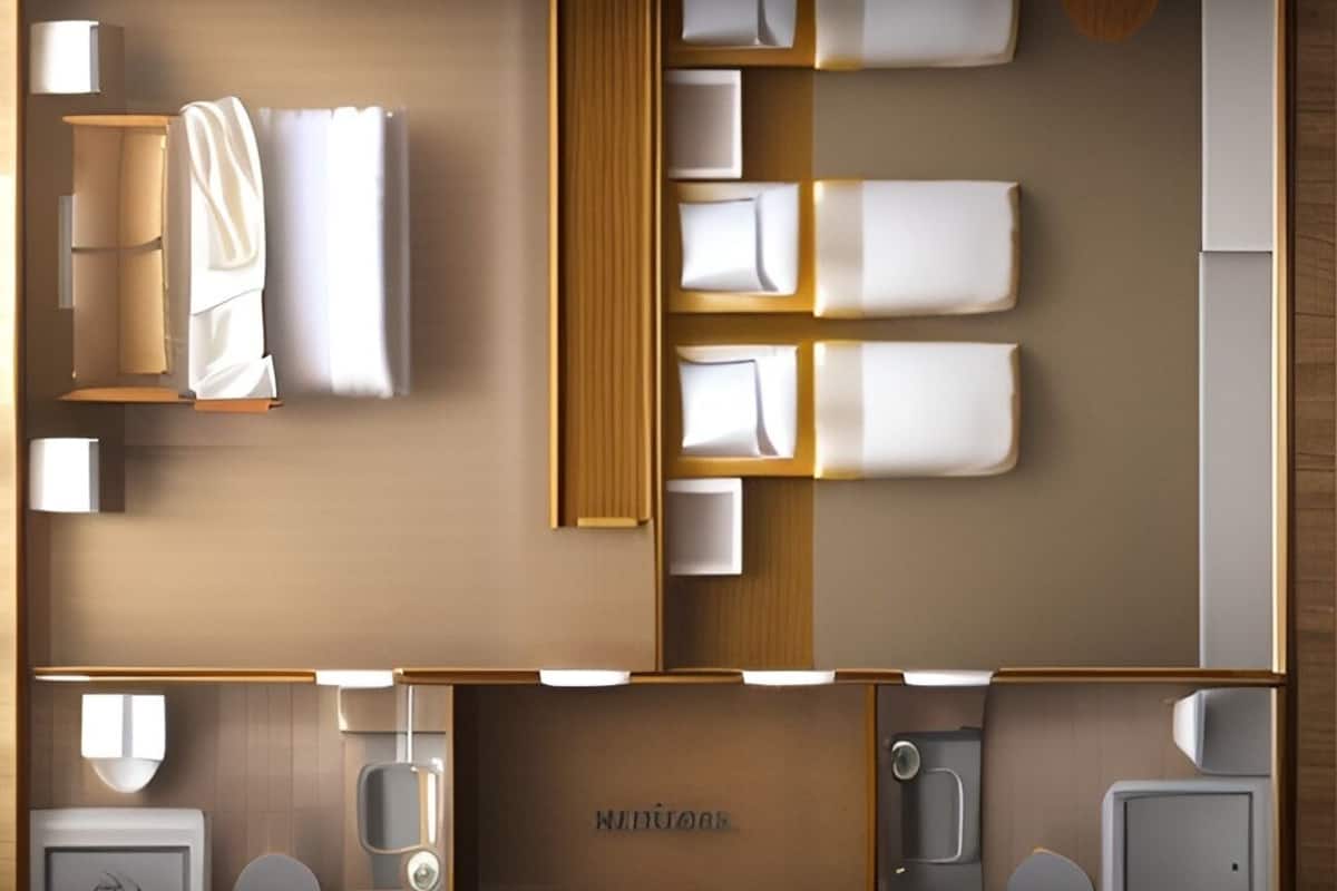 Family Suite, 2 Bedrooms, Connecting Rooms | Peralatan tempat tidur hipoalergenik, gebar bulu kapas, bar mini