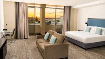 Deluxe Room, 1 King Bed, Balcony | Premium bedding, minibar, desk, blackout curtains
