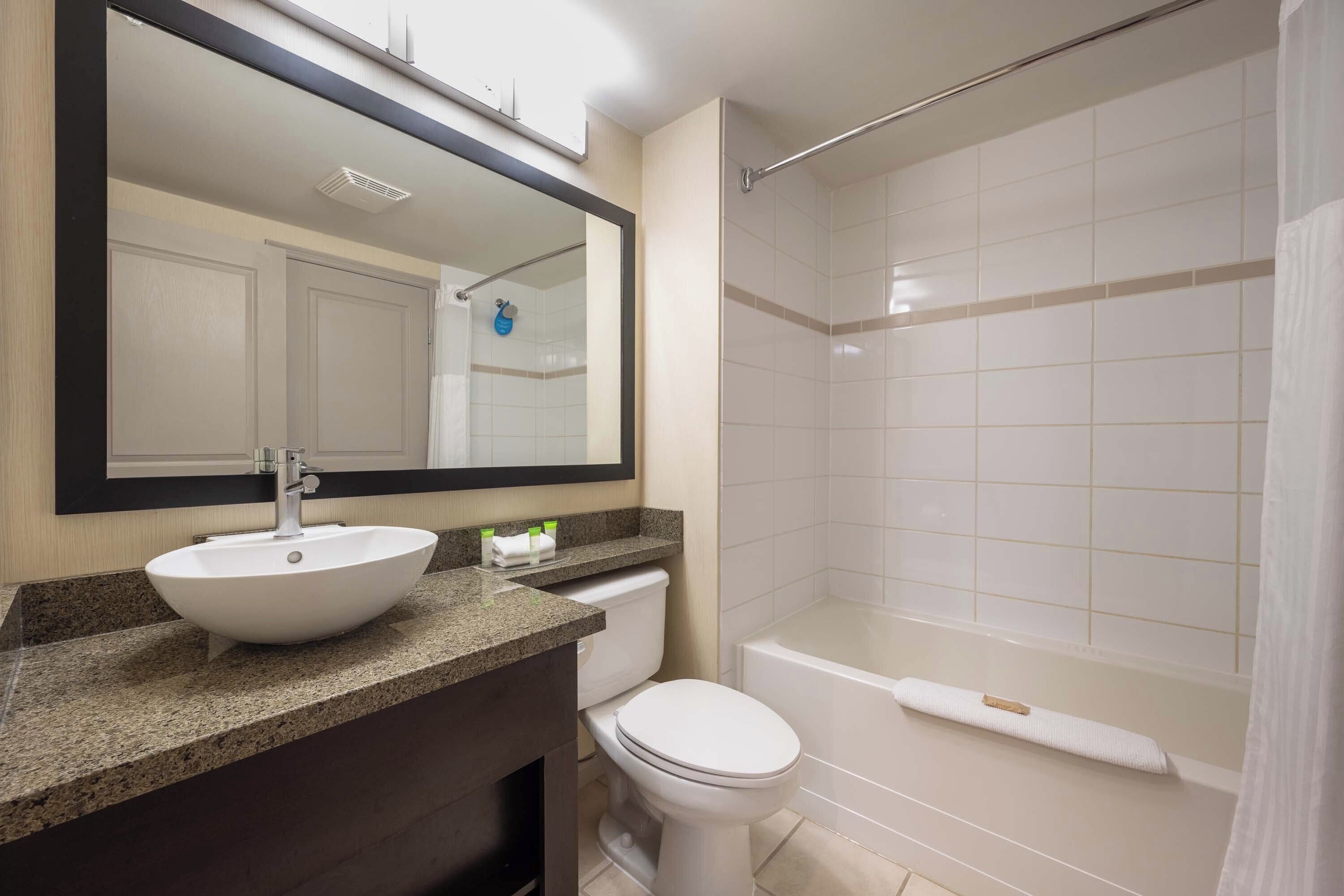 grand suite, 1 king bed with sofa bed, kitchenette | bathroom | combined shower/bathtub, free toiletries, hair dryer, towels