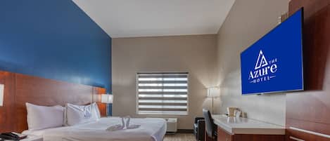 Chambre, 1 trÚs grand lit, accessible aux personnes à mobilité réduite, non-fumeur