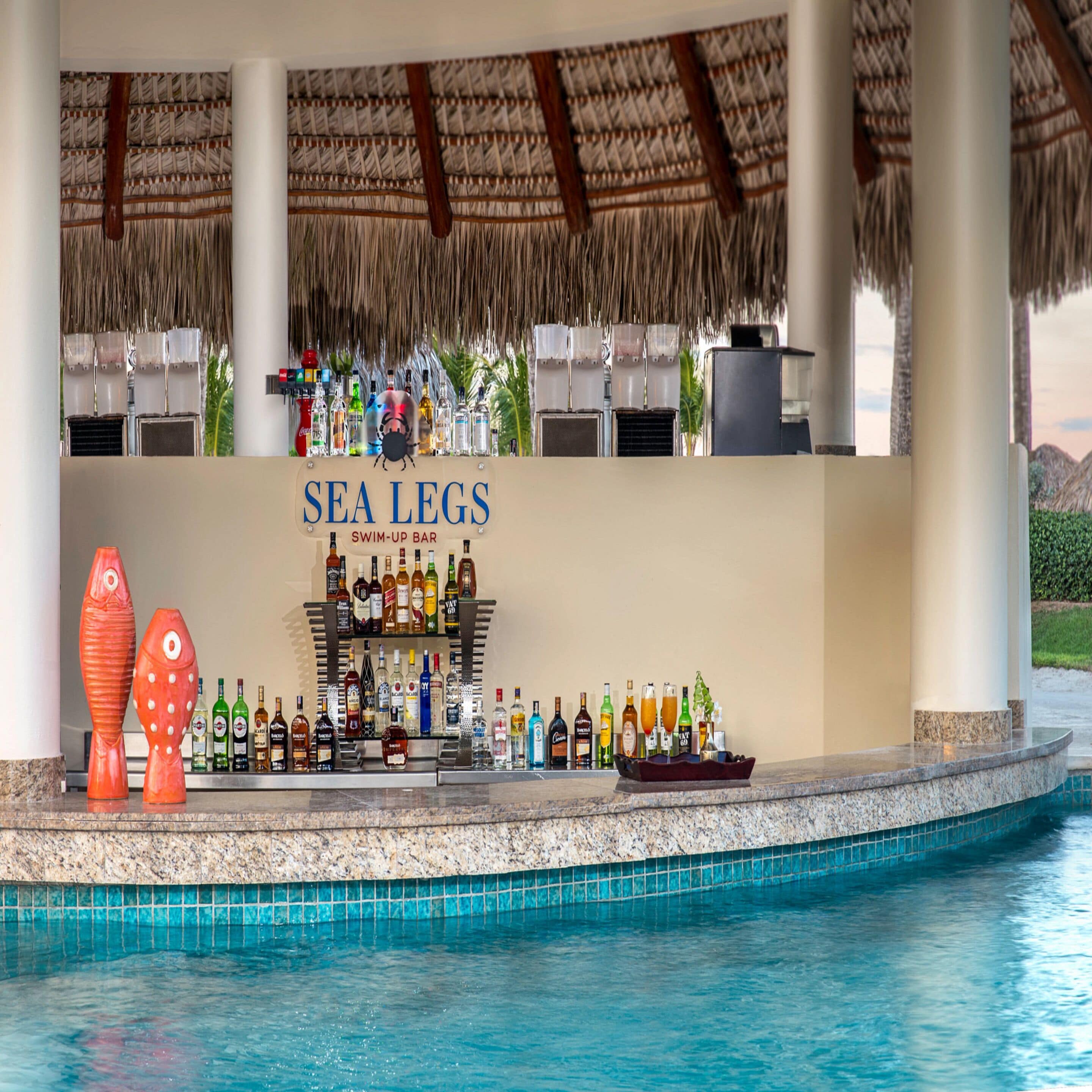 9 bars/lounges, 2 swim-up bars, 3 poolside bars, 2 beach bars