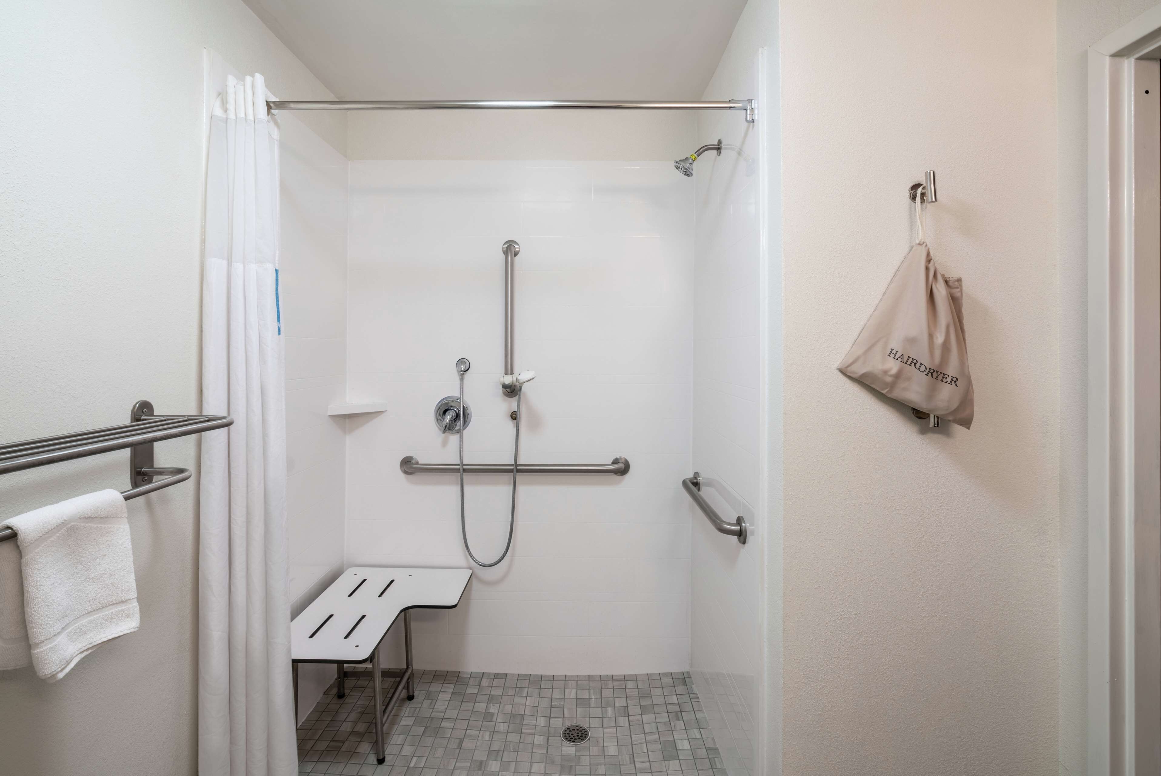 room, 1 king bed, accessible, non smoking | bathroom shower