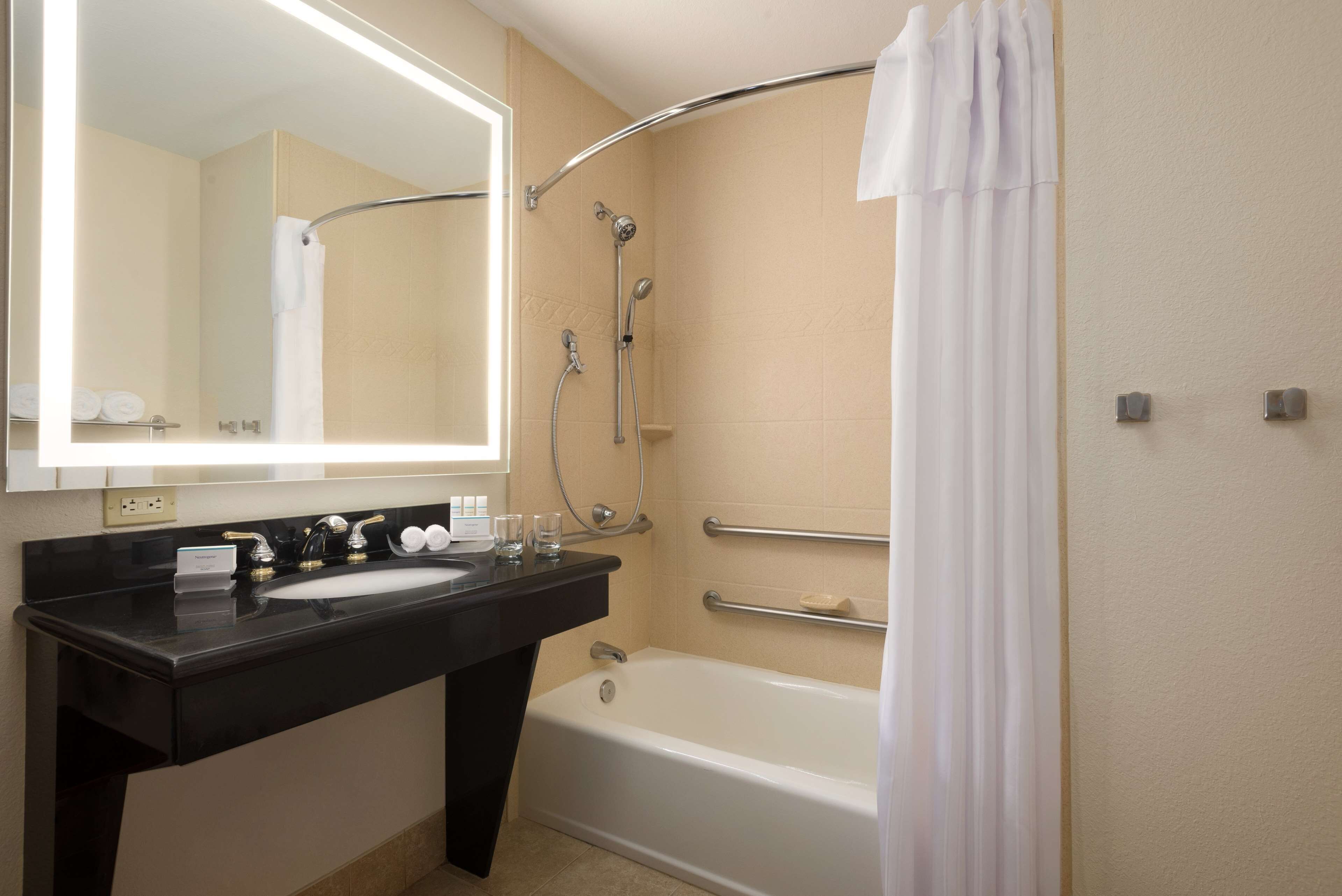 free toiletries, hair dryer, towels