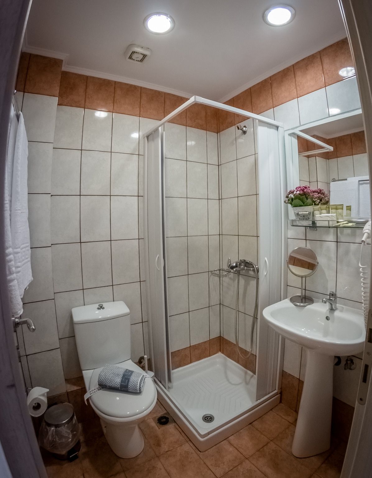 shower, free toiletries, hair dryer, bathrobes